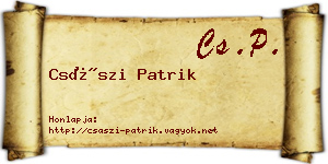 Császi Patrik névjegykártya