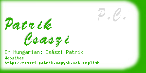patrik csaszi business card