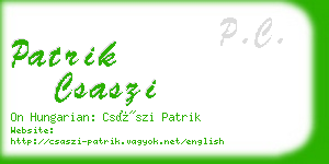 patrik csaszi business card